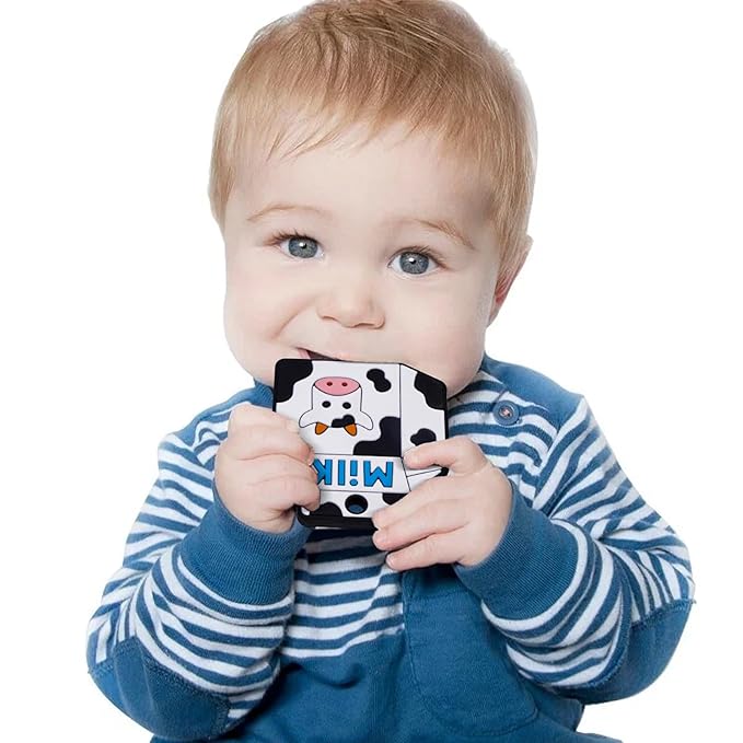 Baby Essentials Silicone Teether,Sensory Chew Toys,BPA Free Soft and Effective Infant Teething Pain Relief Toys,Freezer Safe,Food Grade Silicone,Best Shower Gift for Boys and Girls (Milk Carton).