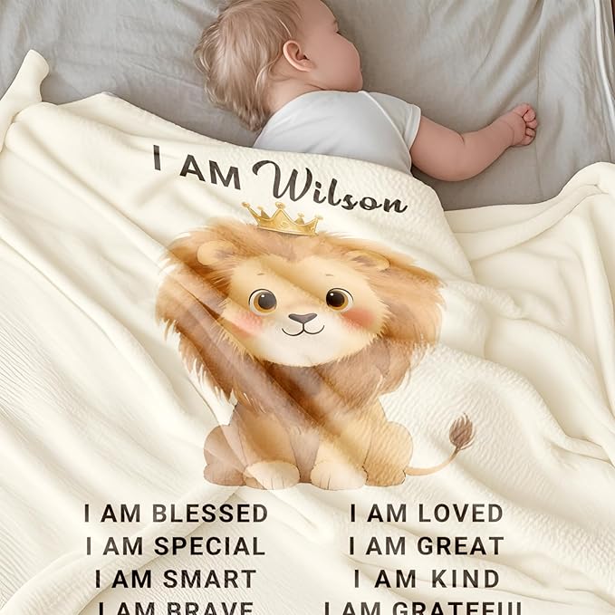 Ship Next Day, Personalized Baby Blanket for Boys Girls - Printed in USA, Custom Baby Blanket with Name Super Soft Plush Flannel, Easter Christmas Brithday Gifts for Baby Shower Kids Toddlers Newborn
