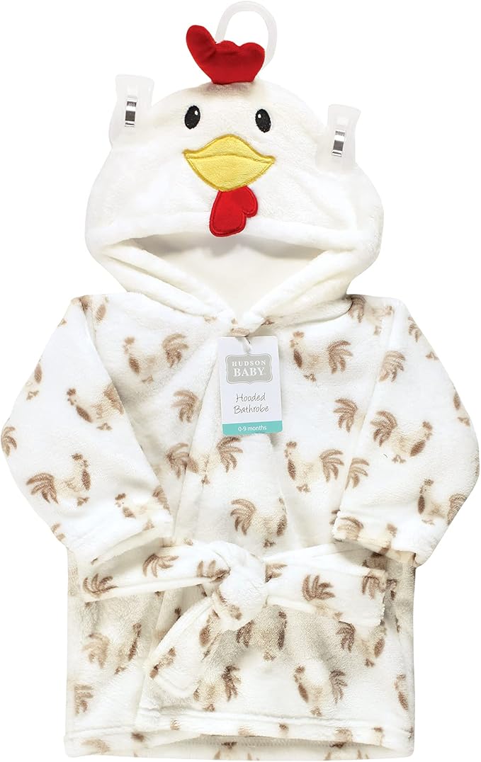 Hudson Baby Unisex Baby Plush Animal Face Bathrobe