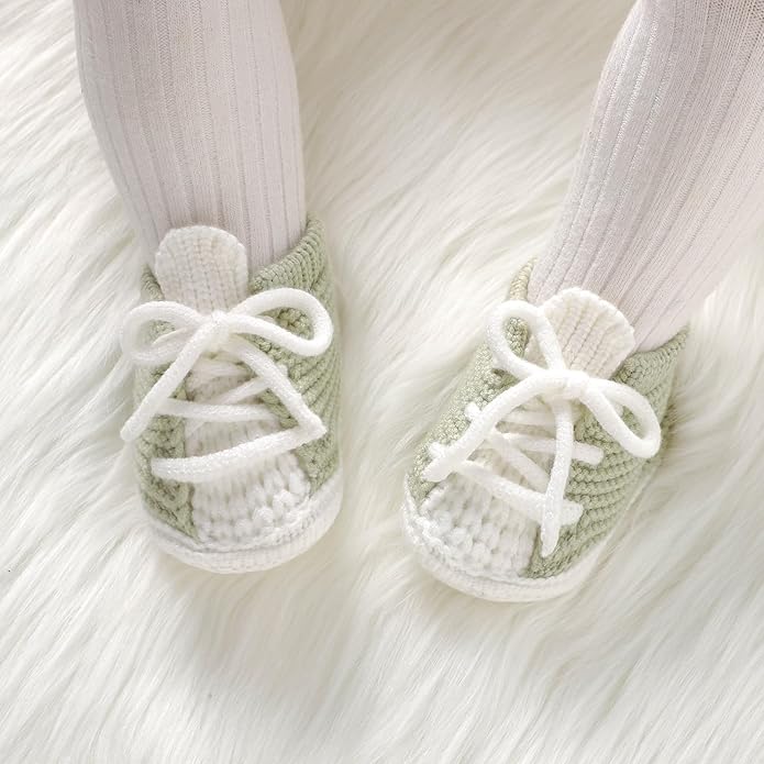 DovFanny Baby Booties Newborn Baby First Shoes Cozy Warm Knit Soft Booties for Toddler Infant Boy Girl
