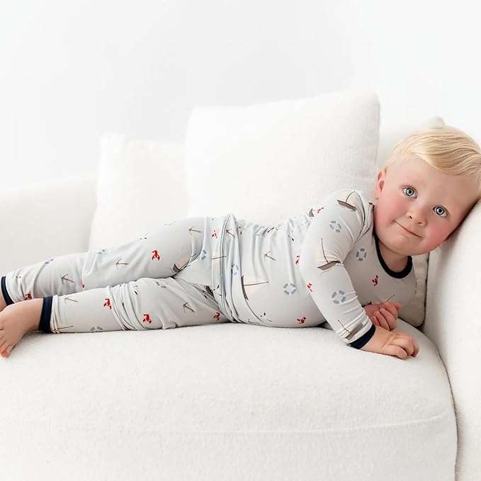 Toddler Pajamas – 95% Bamboo Viscose, 5% Spandex – Soft, Breathable Long-Sleeve Pajama Set for Kids, Sleepwear, Imported