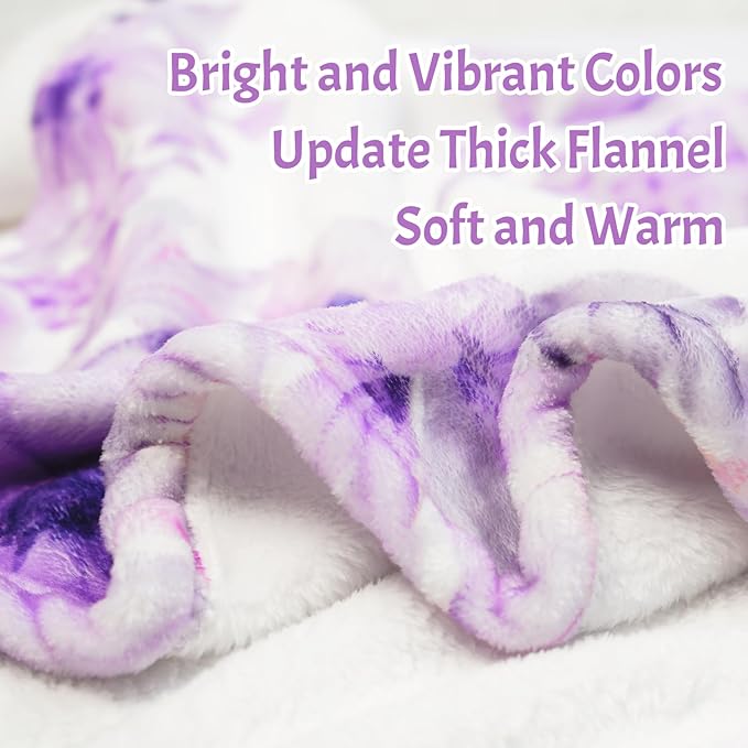 Personalized Baby Blanket with Name, Custom Baby Blanket for Kids Soft Flanne Blankets in Easter Personalized Baby Gifts for Infant Newborn Shower (Purple)