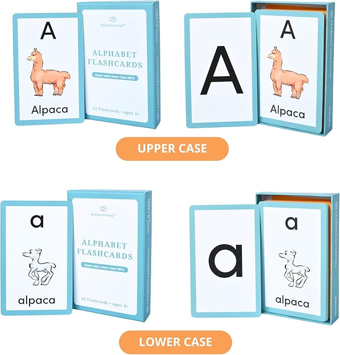 ABC Flashcards & 750 Phonics Words | Ages 4-7 | Preschool Kindergarten Reading Kit | 200 Premium Brainstrong Flash Cards