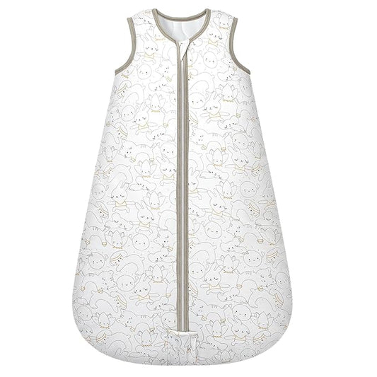 Mosebears Sleep Sack Baby Winter Wearable Blanket with 2-Way Zipper,2.5 TOG Cotton Sleep Sack Unisex (Rabbit Cat, 18-24 Months)