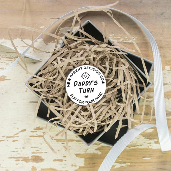 Fathers Day New Baby Gifts for Parents,Double-Sided Decision Coin Gift for New Mom & Dad,Funny Baby Shower Gifts for Couple,Gifts for Pregnant Women as Halloween Thanksgiving Christmas Gift,A-Silver