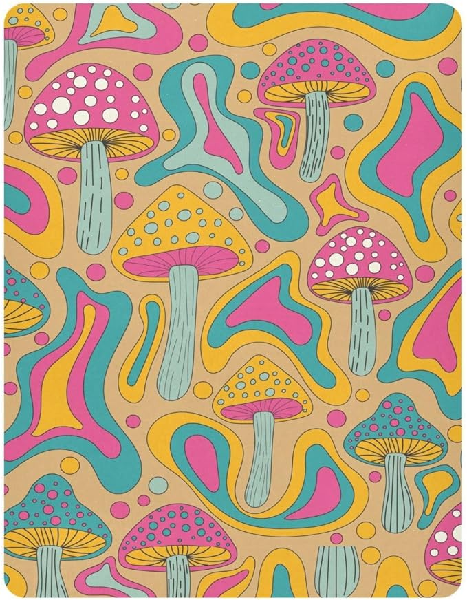 Colorful Mushroom Crib Sheets for Neutral Bassinet Play Sheets,Sheets Toddler Bed Sheets for Baby Boys Girs 39 * 27 * 5in