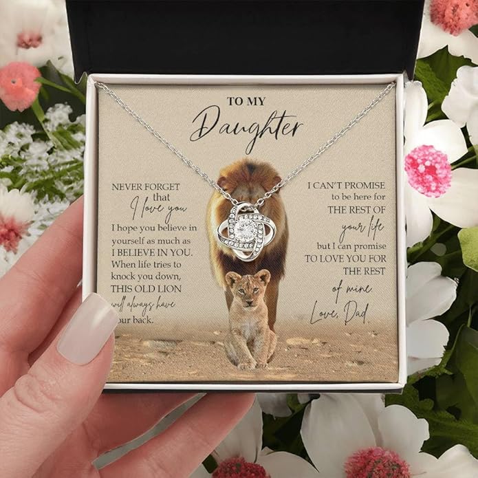 To My Daughter Gift Necklace From Dad or Mom - Badass Daughter Jewelry With Heartfelt Message & Elegant Box