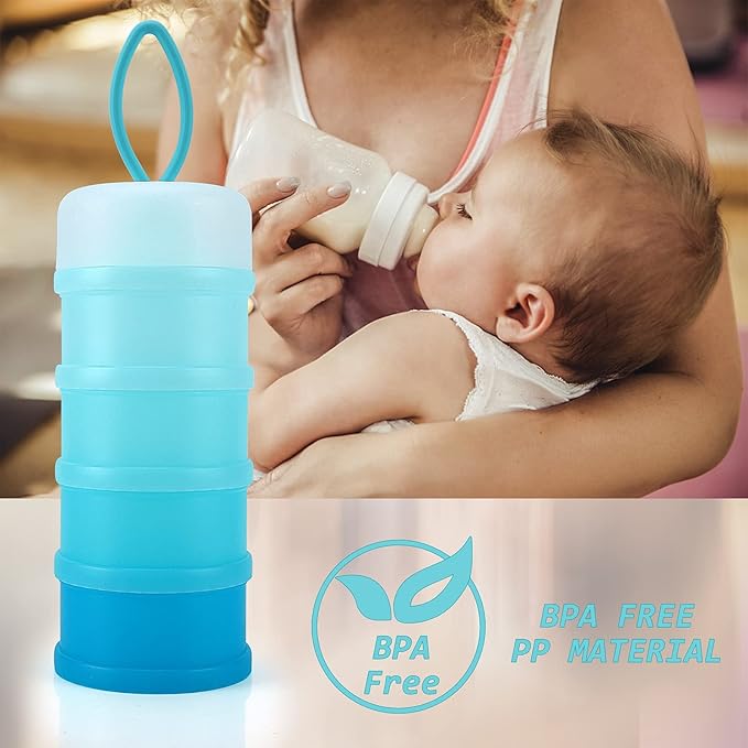 Accmor Baby Formula Dispenser On The Go, Stackable Travel Formula Container, Non-Spill Milk Powder Baby Kids Snack Storage Container, BPA Free, 2 Packs