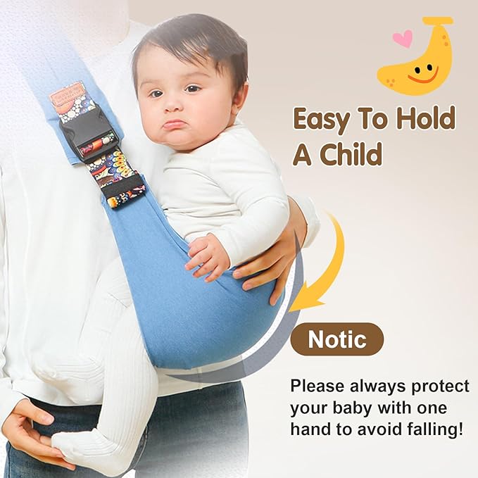 Baby Sling Carrier,Toddler Carrier, 2025 New Baby Sling,Portable and Lightweight Sling,Non-Slip Hip Seat Carrying 10-30lbs(Blue)