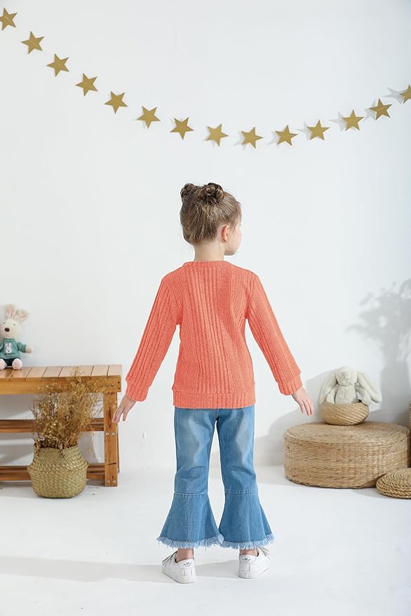 Mioglrie Toddler Girl Clothes Little Girl Denims Outfits Jeans Pants Set Little Baby Toddler Baby Clothes for Girl
