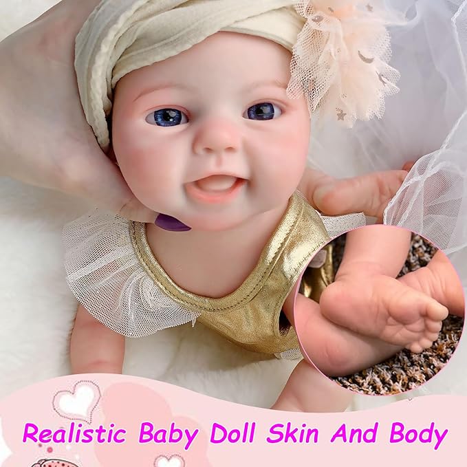 Reborn Baby Dolls 16Inch Full Body Solid Silicone Baby Girl Dolls Realistic Handmade Newborn Baby Dolls Anatomically Correct