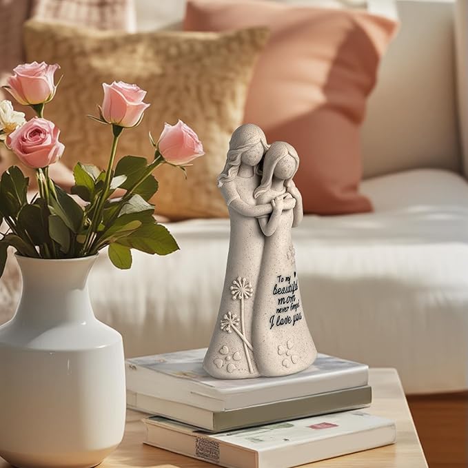 Mom Birthday Gifts from Daughter Mother in Law Gifts, Mothers Daughter 7.7" Figurines Statue (Resin, Sandstone)