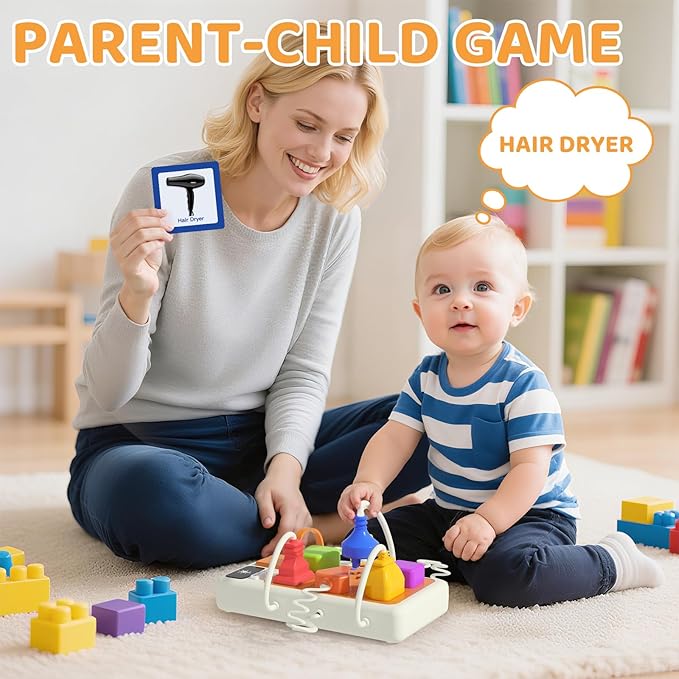 Montessori Toddler Busy Board, Travel Toys for Toddlers Boys and Girls, Sensory Board Educational Toy, Montessori Toys for 2 Year Old