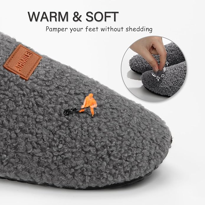 ATHMILE House Slippers for Women Men Indoor Barefoot Slippers Socks Furry Slip on House Shoes Cozy Comfy for Home Bedroom Travel Yoga