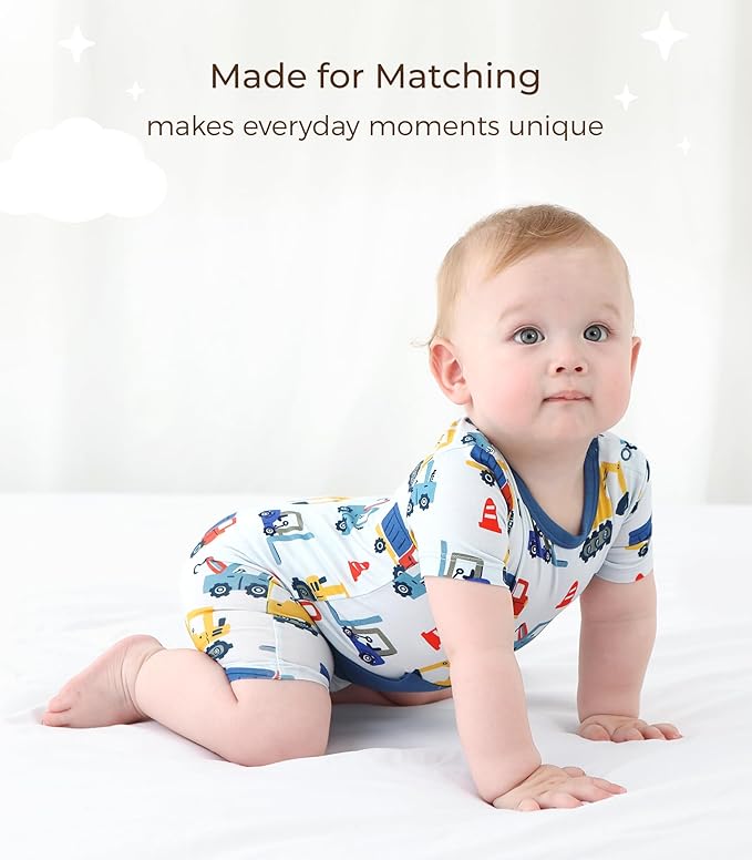 Baby Boy Romper Toddler Boys Short Sleeve Shorts Soft Jumpsuit Outfit Viscose Made from Bamboo