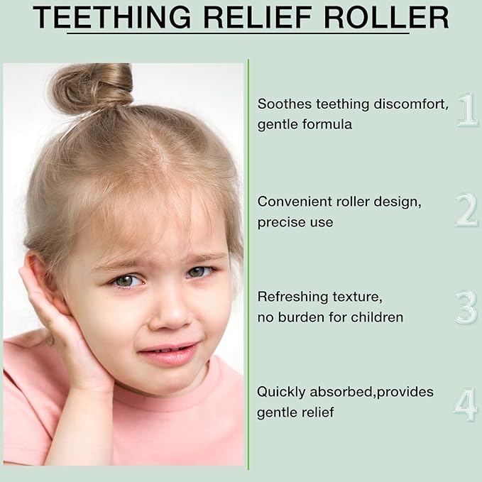 3Pcs Teething Roller, Mamas Teether: Baby Teething Oil Roller, Teething Roller All Natural for Babies, Natural Gentle Teething Relief Roller, Teething Roller All Natural for Babies