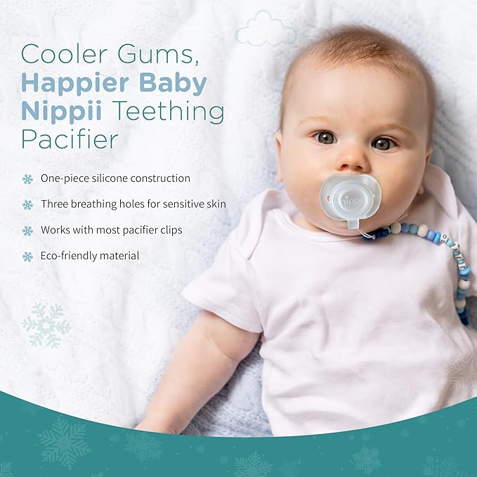 Freezable Orthodontic Pacifier for Teething - Orthodontic Design Teething Pacifier for Baby Teething Relief - Medical Grade Silicone Pacifier