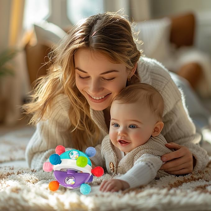 Baby Sensory Teething Toys, Montessori Baby Toys Teether, Silicone Teethers for Babies, Chew Toy for Babies 0-12 Months, Gifts for Newborn Infant Boys Girls 0-6 6-12 12-18 Months