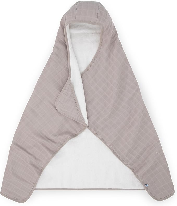 Little Unicorn Premium Hooded Bath Towel| Absorbent Cotton & Terry Blend | Larger Size, 1-6 Years (Porpoise)