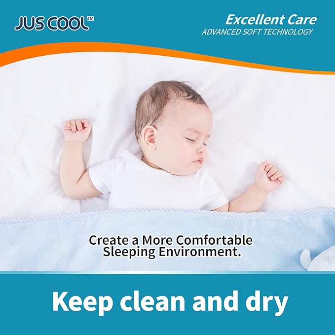 JUS COOL Baby Disposable Changing Pads, 18”x 24”(100 Count) Underpads Portable Diaper Changing Pads, Soft Bed Pads Ultra Absorbent and Waterproof