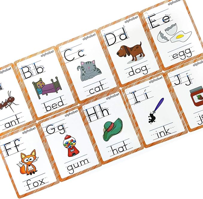 26 Alphabet Flash Cards for Kids | 26 Letters Flash Cards Perfect for Preschool to Kindergarten, Teacher/Autism Therapists Tools