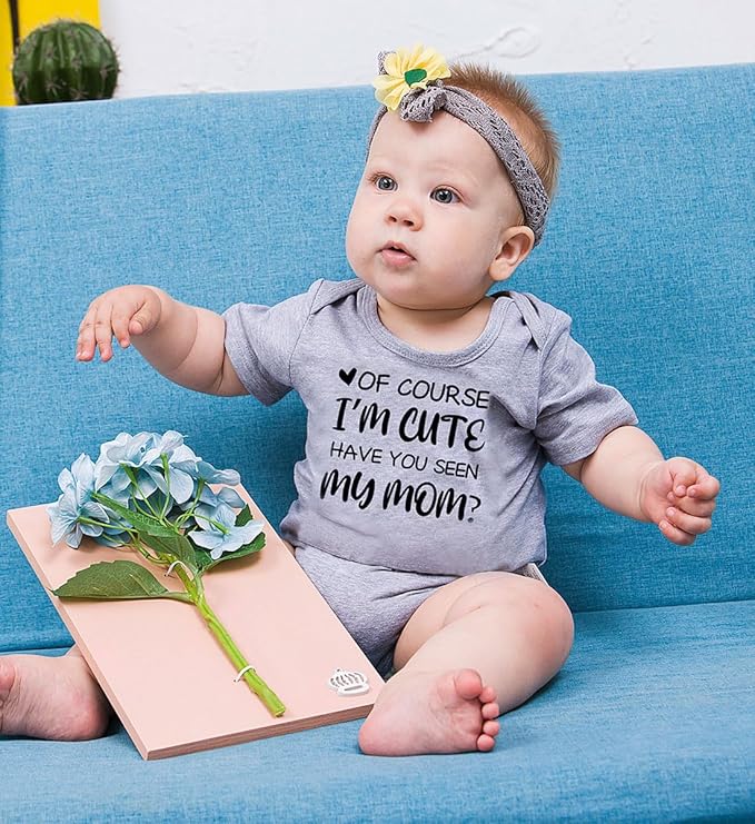 UNIFACO Unisex Baby Funny Saying Outfit Short and Long Sleeve Bodysuits Romper 0-18M