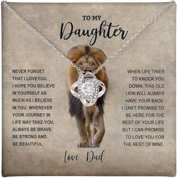 To My Daughter Gift Necklace From Dad or Mom - Badass Daughter Jewelry With Heartfelt Message & Elegant Box