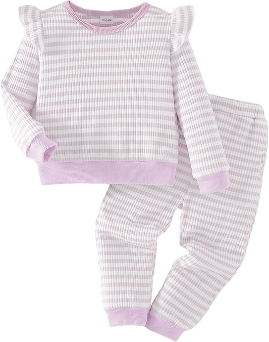 Mioglrie Baby Girl Clothes Infant Toddler Girls Fall Winter Outfits Sweatshirts Clothing Set 3 6 12 18 24 Month 2T 3T