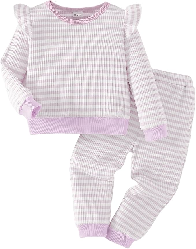 Mioglrie Baby Girl Clothes Infant Toddler Girls Fall Winter Outfits Sweatshirts Clothing Set 3 6 12 18 24 Month 2T 3T