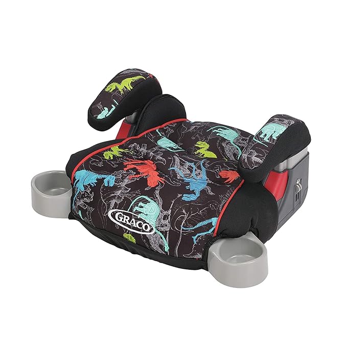 Graco TurboBooster Backless Booster Car Seat, Dinorama, for Ages 4-10, 40-100 Pounds, Up to 57 Inches Tall
