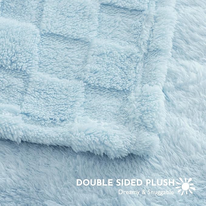 Checkered Baby Blankets Double-Sided Fleece Plush Toddler Blankets for Boys Girls, Lightweight Soft Cozy and Warm Newborn Receiving Throw for Bed, Crib, Couch, Sofa 30 x 40 Inches, Blue