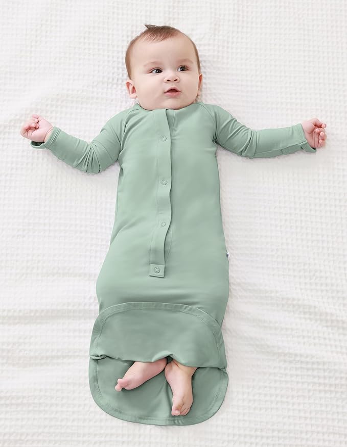 Baby Nightgowns Sleeper Gown Newborn Long Sleeve Pajama Gowns Unisex Viscose from Bamboo Infant Sleepwear