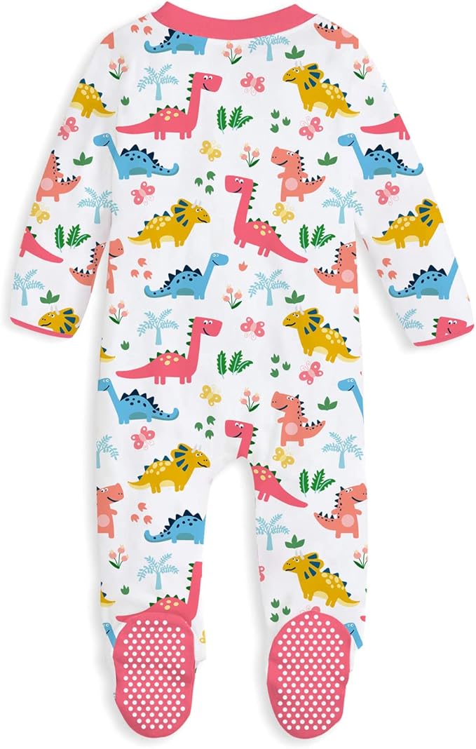 UNIFACO Baby Girls Boys Footed Pajamas One-Piece Sleeper Snug Fit Sleep and Play Zip Front Footie Romper 0-12 Month