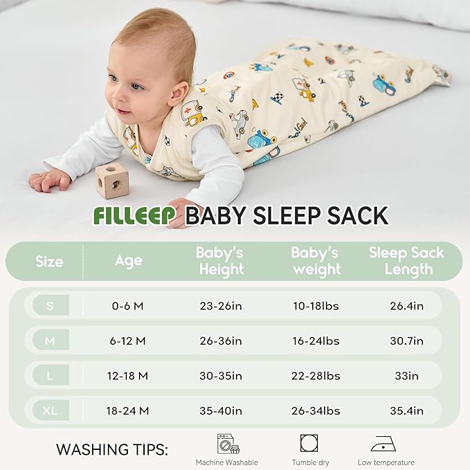 Baby Sleep Sack 6-12 Months Rayon Made From Bamboo 1.0 Tog Soft Wearable Blanket Baby Sleeping Bag for Infant Newborn 2-Way Zipper Toddler Sleep Sacks