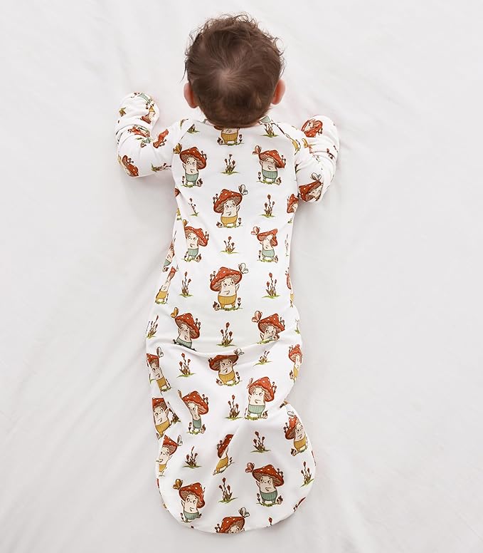 Baby Nightgowns Sleeper Gown Newborn Long Sleeve Pajama Gowns Unisex Viscose from Bamboo Infant Sleepwear