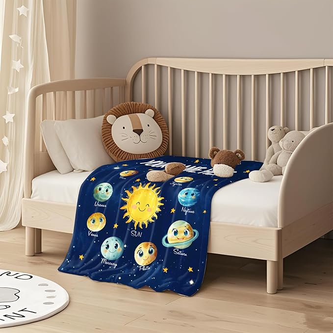 Ship Next Day, Personalized Baby Blanket for Boys Girls - Printed in USA, Custom Baby Blanket with Name Super Soft Plush Flannel, Easter Christmas Brithday Gifts for Baby Shower Kids Toddlers Newborn