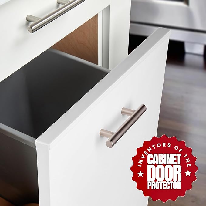 Cabinet Hero Slimline Cabinet Edge Protector - Prevents Chipping, Wear, Discoloration - Drawer Edge Guard, Bumper for Drawer - Easy Slip-On Installation - 3/4" Thick, 24" Length, White, Pack of 4
