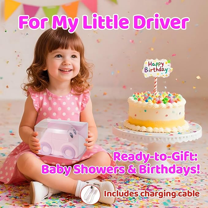 Car Night Light for Kids, Color Changing+Dimmable+1800mAh Rechargeable+Timer+Silicone, Squishy Touch Toddler Night Light, Novelty Nursery Nightlight for Kids Room, Funny Gifts, Girls, Baby
