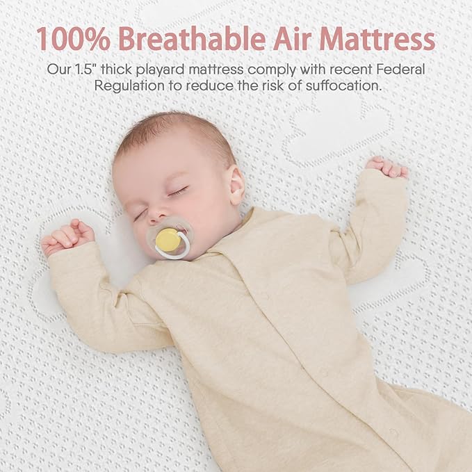 33x20x1.5 Breathable Crib Mattress Protector, Gel Memory Foam Toddler Mattress, Portable Crib Mattress Cover with Sheet for Mini Cribs & Baby Bassinet (Pink)