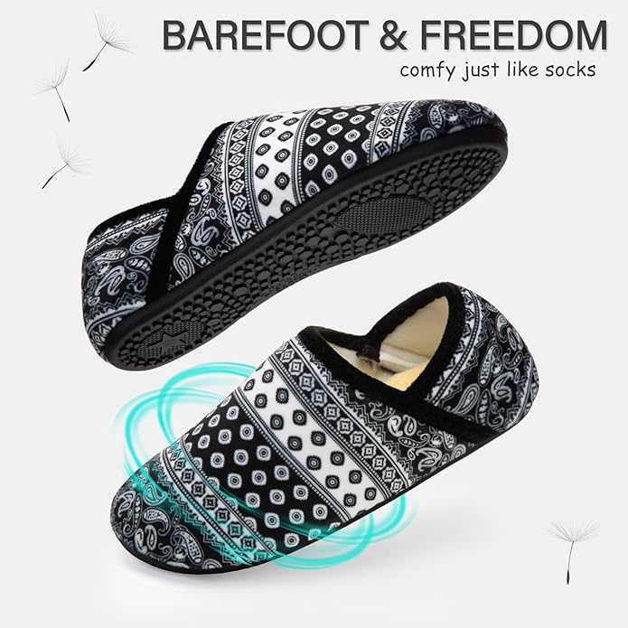 ATHMILE House Slippers for Women Men Indoor Barefoot Slippers Socks Furry Slip on House Shoes Cozy Comfy for Home Bedroom Travel Yoga