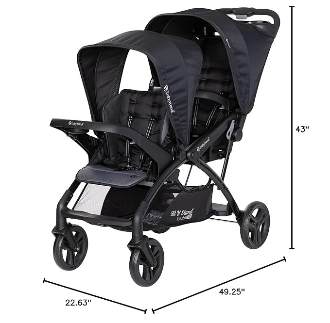 Baby Trend Sit N' Stand® Double 2.0 Stroller, Madrid Black