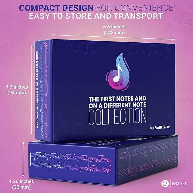 Briston Musicians Combo Beginner & Intermediate 140 Flashcards - First Notes & On a Different Note Pack - Band Kids & Music Education - Teacher or Home Study Learning Tool for Students of The Arts