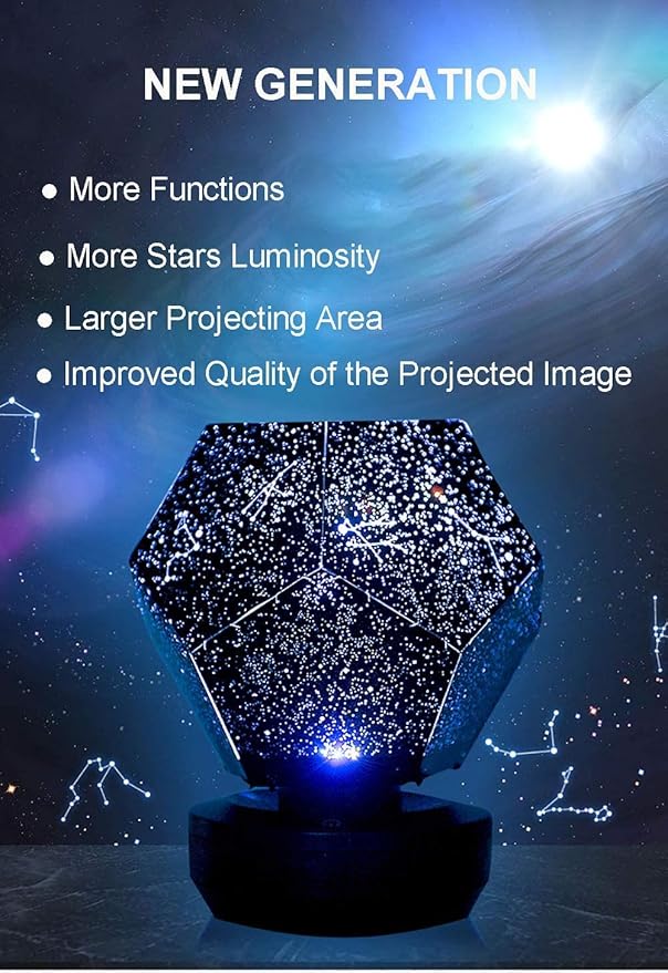 Galaxy Star LED Night Light Projector Bluetooth Music Player Rotating 3 Colours Adjustable Lights USB Cable Rechargeable Remote Control