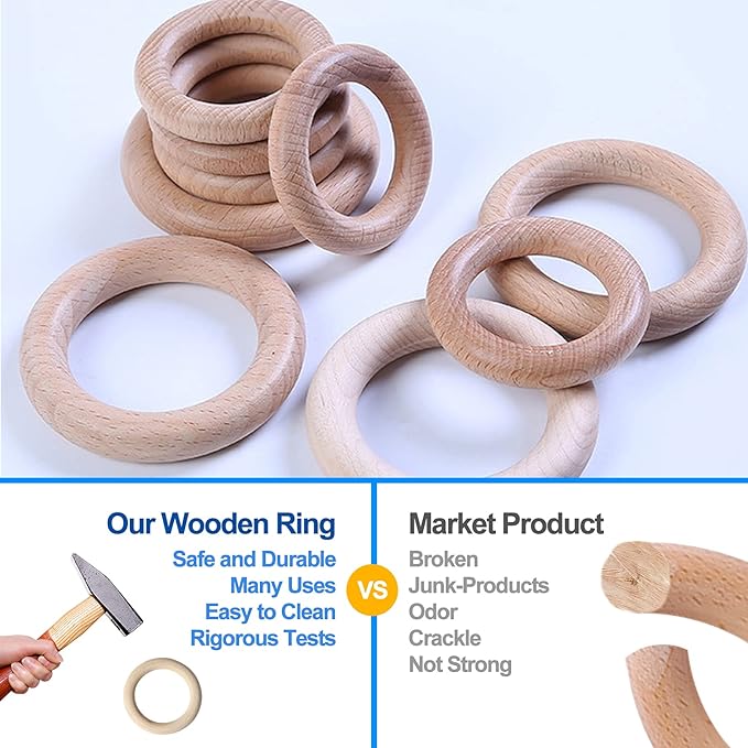 Baby Teething Toys Silicone Teethers BPA Free Silicone Rudder with Wooden Ring Soothe Babies Gums (Gray)