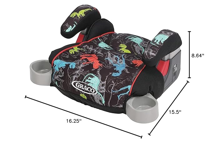 Graco TurboBooster Backless Booster Car Seat, Dinorama, for Ages 4-10, 40-100 Pounds, Up to 57 Inches Tall