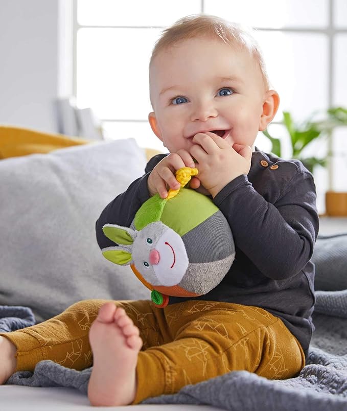 HABA Baby Balls - Machine Washable Baby Sensory Toys - Ideal Baby Toy for Teething, Tummy Time Toys for Ages 6 Months & up