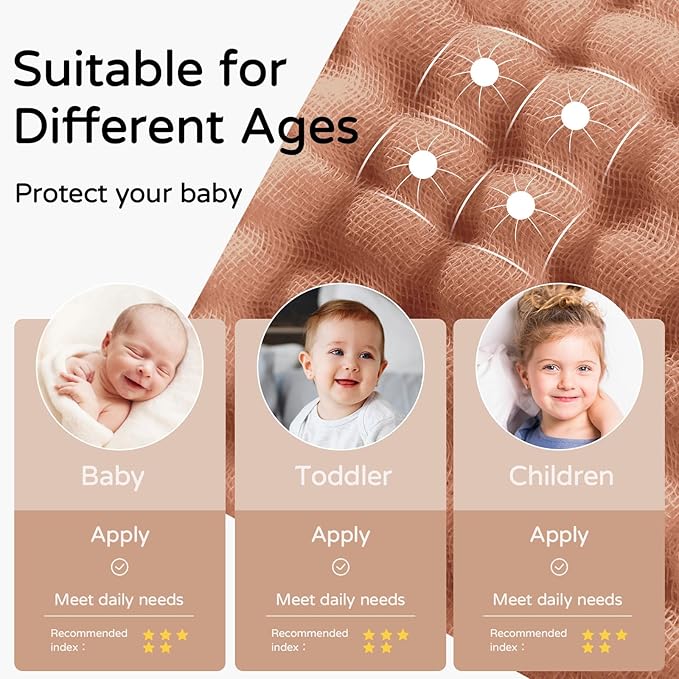 Yoofoss Hooded Baby Towels for Newborn 2 Pack 100% Muslin Organic Cotton Baby Bath Towel with Hood for Babies, Infant, Toddler and Kids, 32x32Inch, Soft and Absorbent Newborn Essential, Brown Giraffe