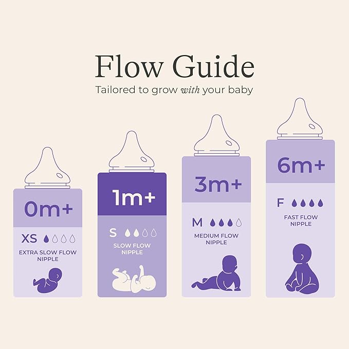 Lansinoh Anti-Colic Baby Bottles for Breastfeeding Babies, 5 Ounces, 3 Count, Includes 3 Slow Flow Nipples, Size S