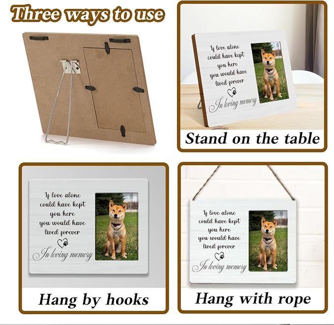 Pet Dog Memorial Picture Frame for Dogs That Passed Goodbye Gifts for Someone Who Lost a Dog It Love Alone Could Have Kept You Here Photo Frame Table Desk Decor for Home Livingroom Bedroom