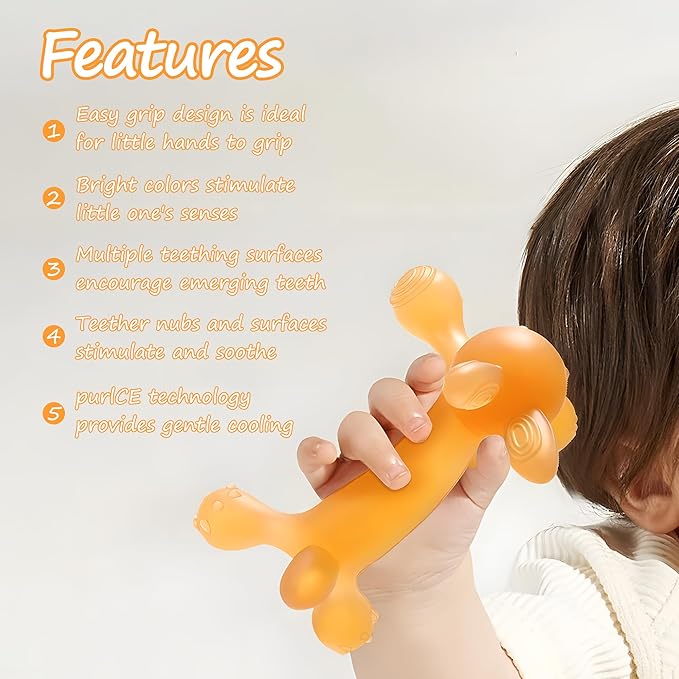 WAJIAYON Easter Bunny 2 Pack Amber Oil Baby Teething Toys for Babies,Silicone Baby teethers for Babies 3-6 Months,Freezer BPA Free Soft and Textured Chew Infant Toys Easter Gifts for Boys and Girls